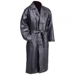 Giovanni Navarre Hand-Sewn Pebble Grain Genuine Leather Trench Coat - L