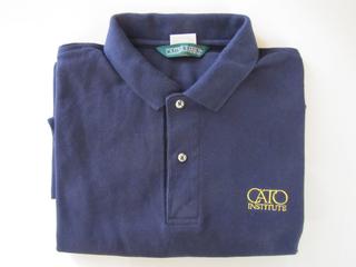 Cato Institute golf polo shirt L