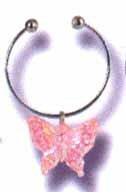 Pink Butterfly Belly Button Ring Non-Piercing