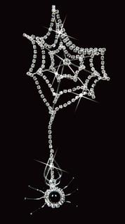 Rhinestone Spider Web Brooch