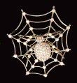 Rhinestone Spider Brooch