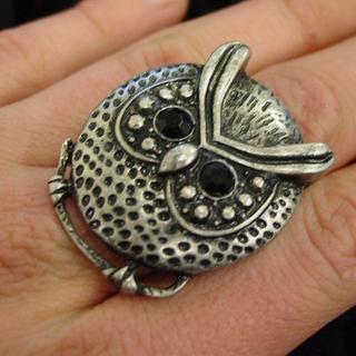 Stretchy Eyebrow Owl Stones Ring