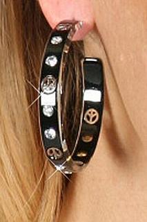 Loop Peace Sign Hoop Earring