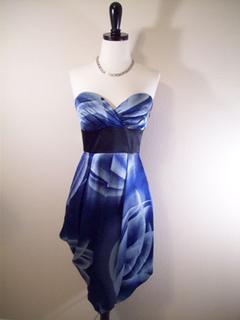 BCBG Max Azria Waterfall 100% Silk Dress 0 XS 00