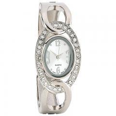 LADIE WATCH W/ SILVR JEWELED BAND 