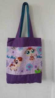 Reverisible Littlest Pet Shop Cotton Print Tote Bag