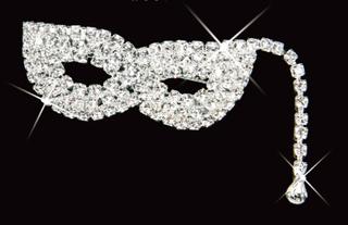 Rhinestone Brooch Mask