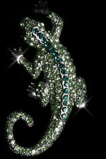 Rhinestone Lizard Brooch