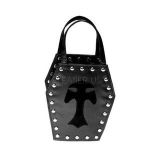 Studded w/Black Velvet Cross Coffin Bag