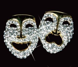 Rhinestone Comedy/Tragedy Brooch