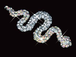 Rhinestone Snake Brooch